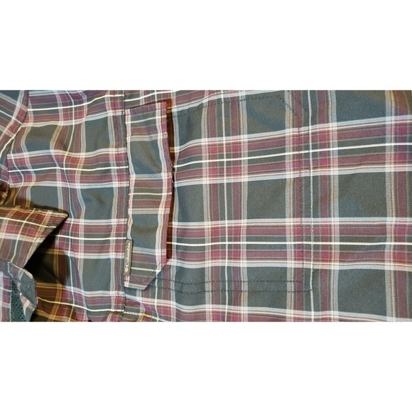 Columbia Omni-Shade Plaid Long Sleeve Shirt M Roll Tab Sleeves Outdoos Hiking - Picture 5 of 16